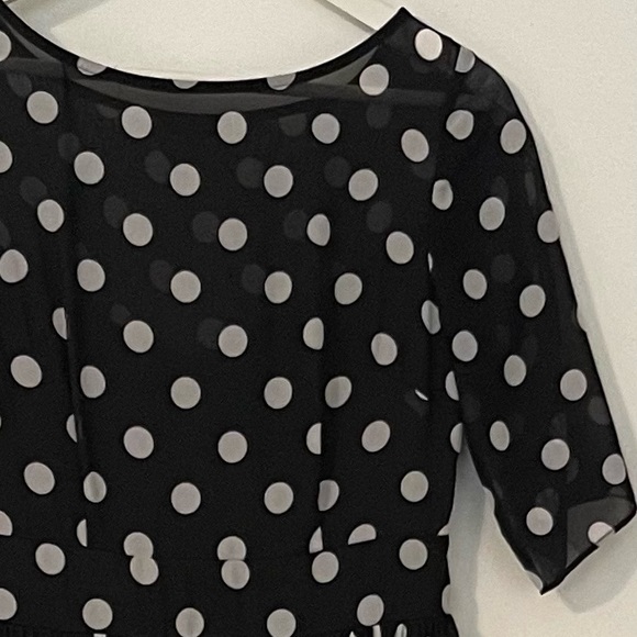 Floryday Women's Chiffon Polka Dot Half Sleeve Maxi Dress - Picture 15 of 16